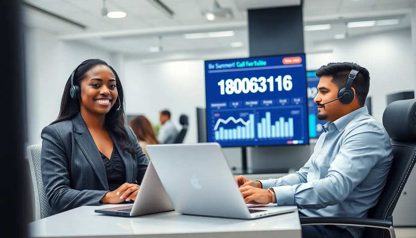 diverse customer service team working in a modern call center.
